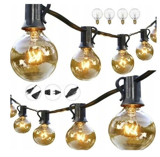 

Lampki Girlanda ogrodowa 50 Dużych Żarówek Gratisy