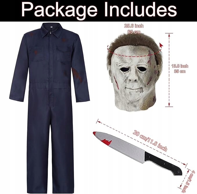 STRÓJ KOSTIUM cosplay Michael Myers RZEŻNIK KOMBINEZON MASKA Marka inna