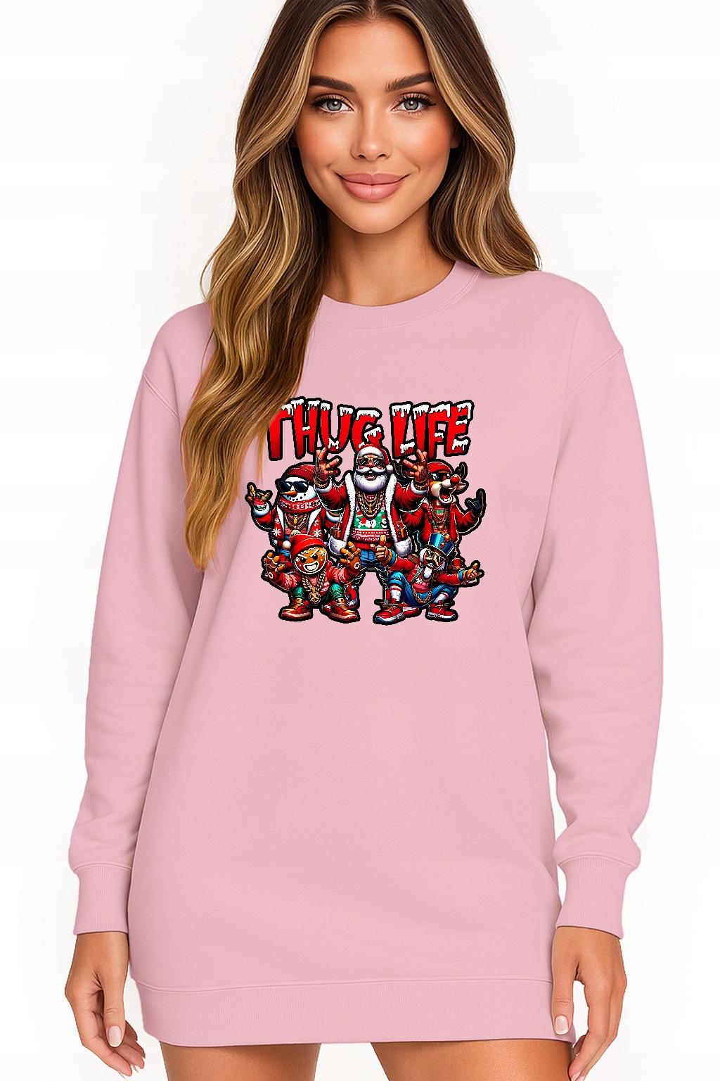 Mikina Vánoční Oversize Šaty Thug Life Dárek K Vánocům S