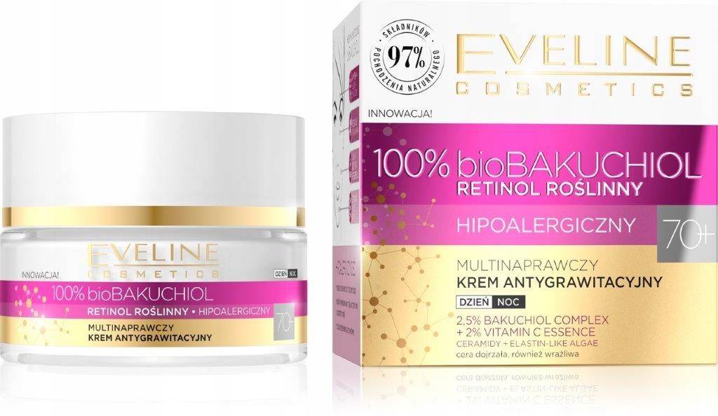 

Eveline 100% bioBAKUCHIOL Krem na dzień/noc 70+