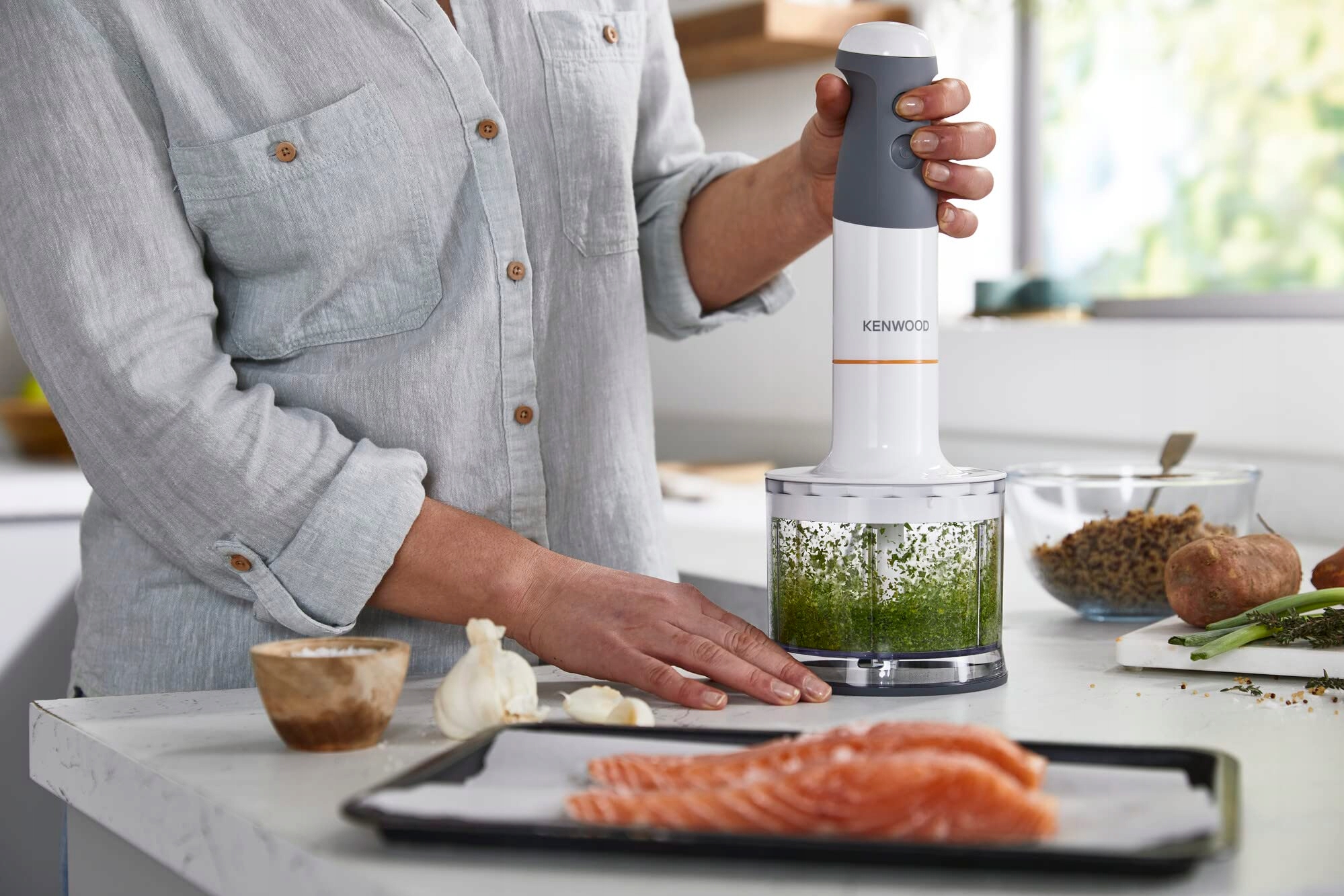 KENWOOD Blender Ręczny TriBlade 3 Ostrza Turbo 850W Biały — miniatura 9