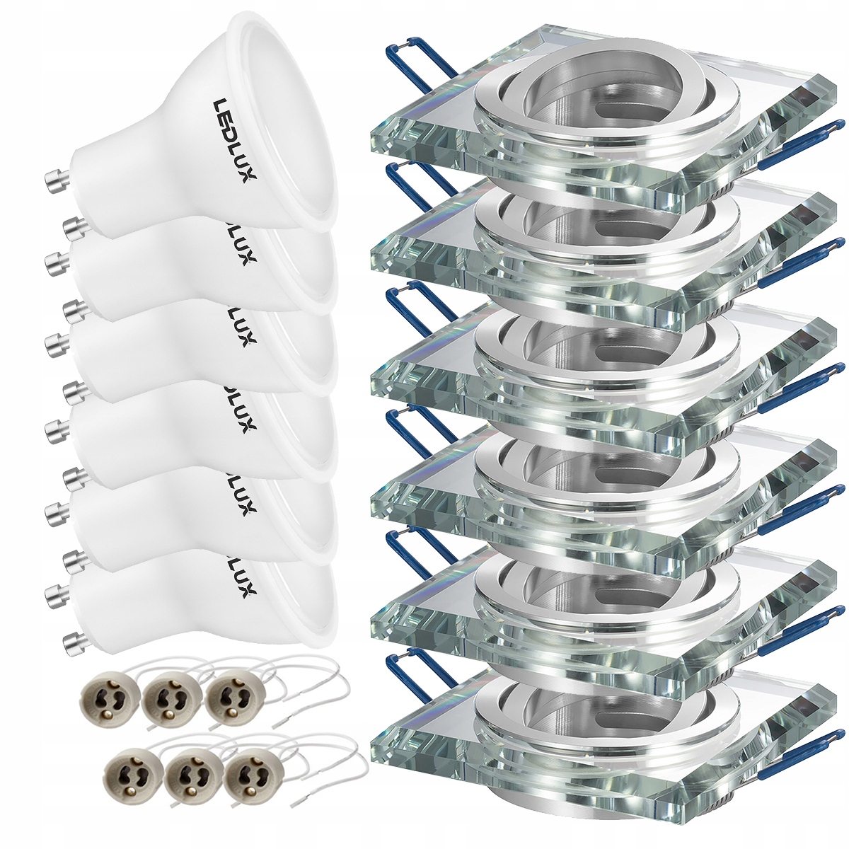 

6x oprawa halogenowa Szklana ruchom +led GU10 4,5W