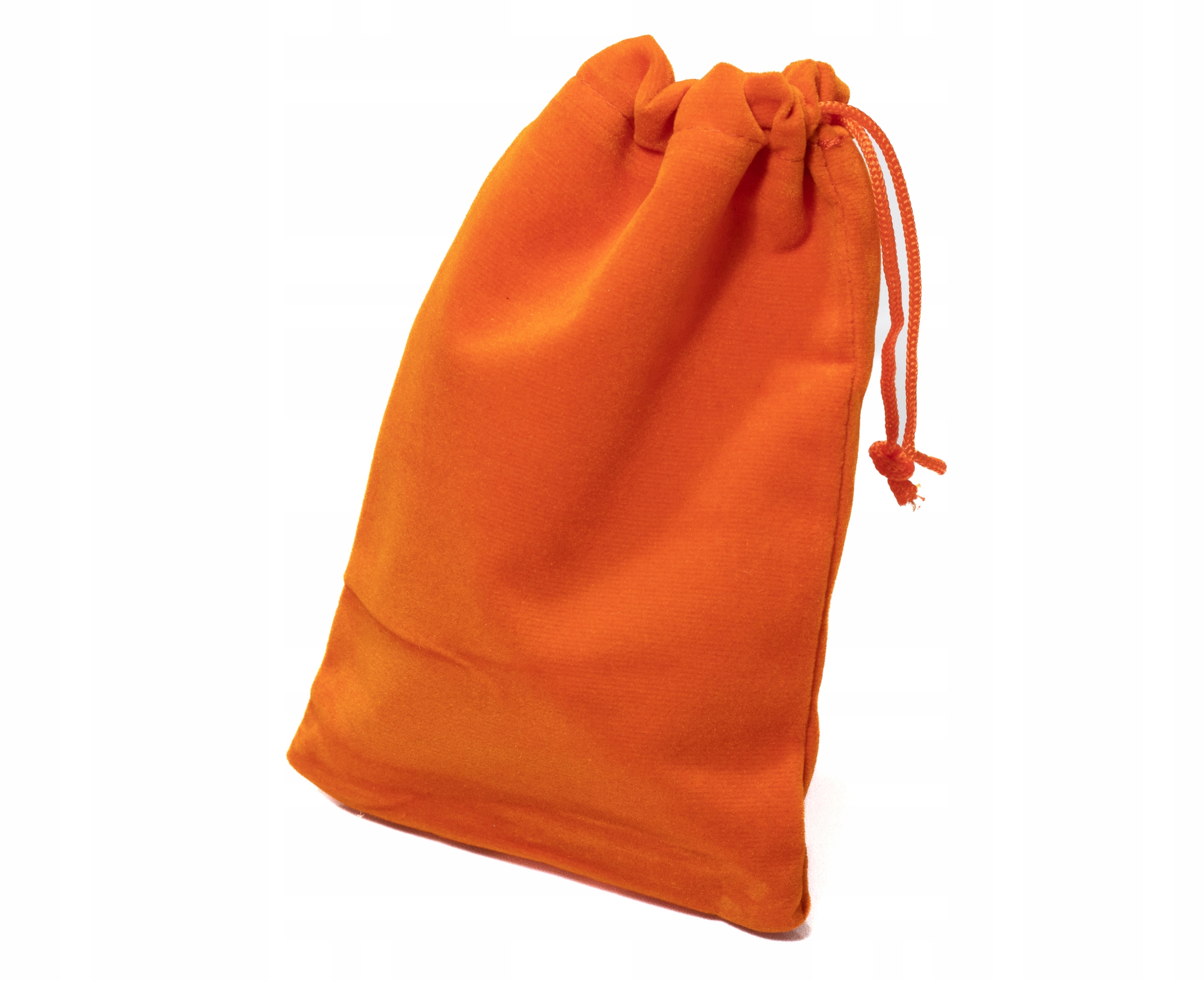 POMARAŃCZOWY AKSAMITNY WORECZEK KOŚCI MONETY SAKIEWKA 8X10 CM