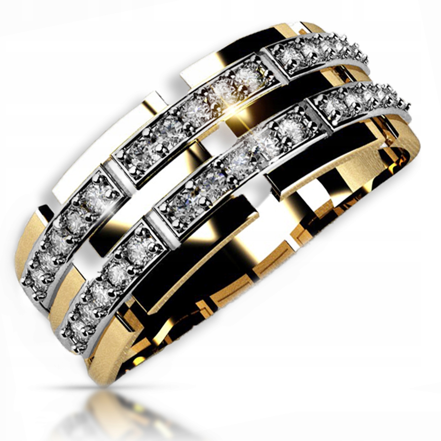 

Złoty Pierścionek Zaręczynowy 333 8K Cyrkonia r16