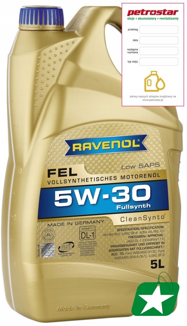 RAVENOL FEL 5W30 CLEANSYNTO C2 5L