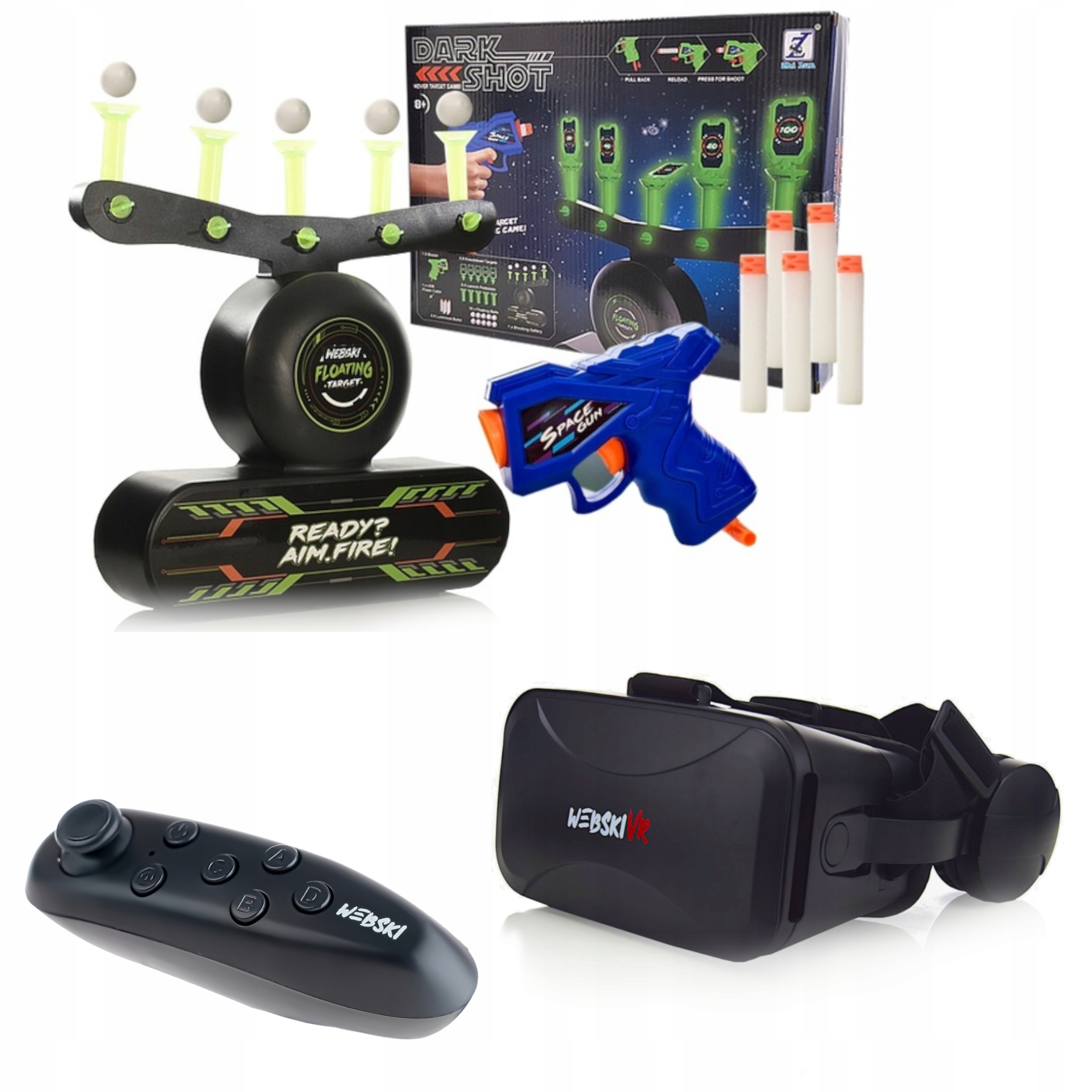 Okuliare Vr 360 Stupňov+gamepad+elektronická Strelnica Terč Airball