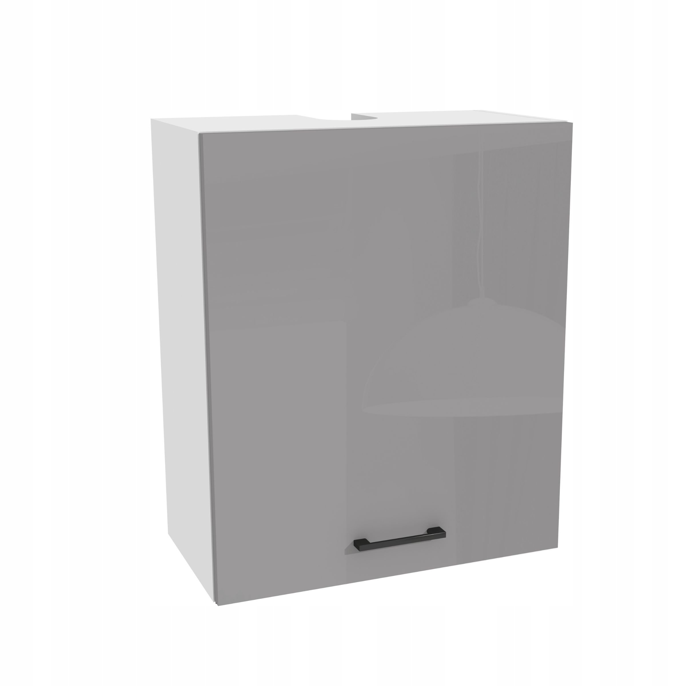 Kuchyňská skříňka horní digestoř 60/72 Capri Bílá přední strana Šedá Akryl Lesk