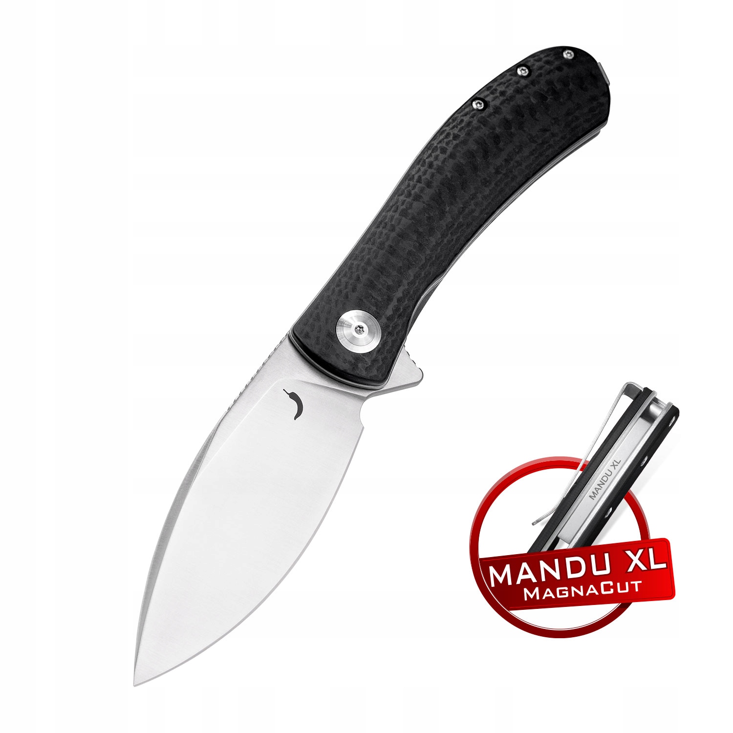 Nůž Trollsky Knives Mandu XL Satin MagnaCut Black CarbonTex G10