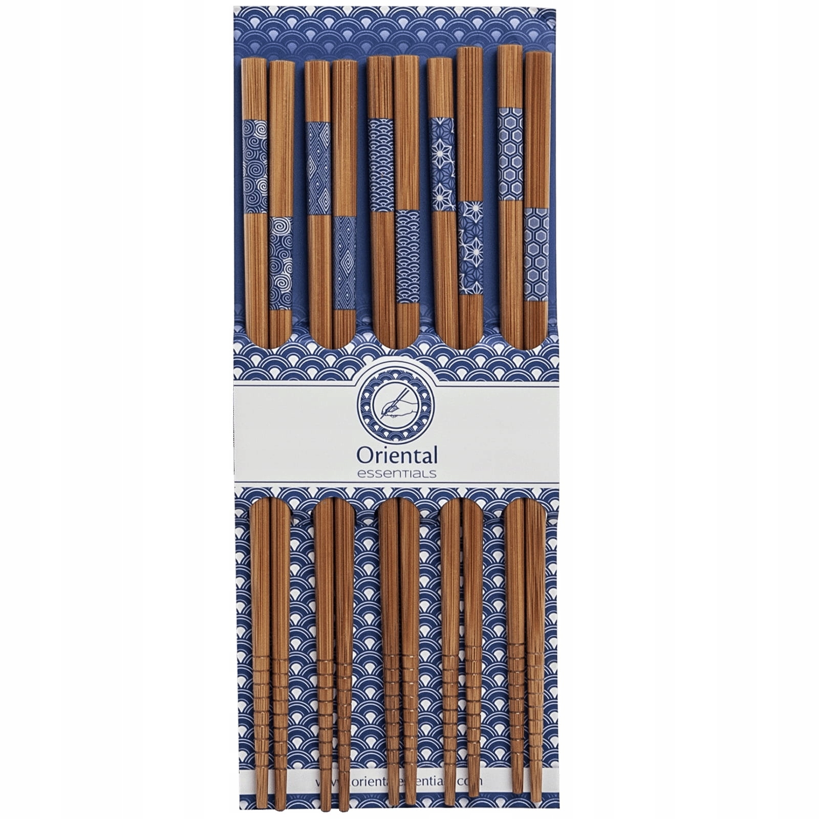 Drewniane Brązowe Pałeczki Różne Ciekawe Wzory 5 Par Długość 22,5cm Kod producenta K 1525