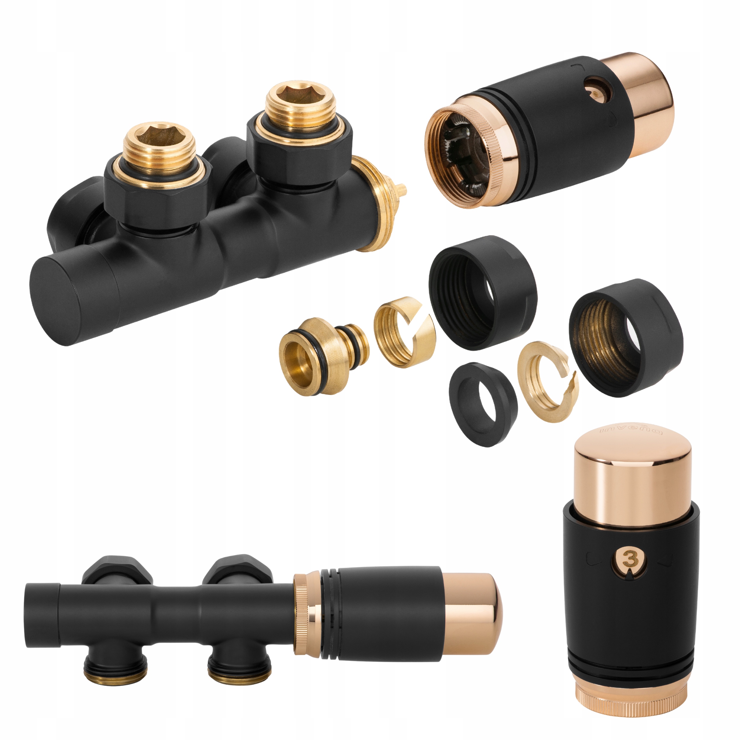 Termostatický Ventil Hlavice Pro Radiátor Reverzibilní Duoplex Kombinovaný Pex