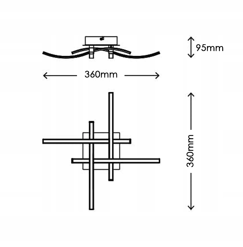 LAMPA SUFIT LED PLAFON ŻYRANDOL KLOSZ ABAŻUR LOFT Długość/wysokość 36 cm