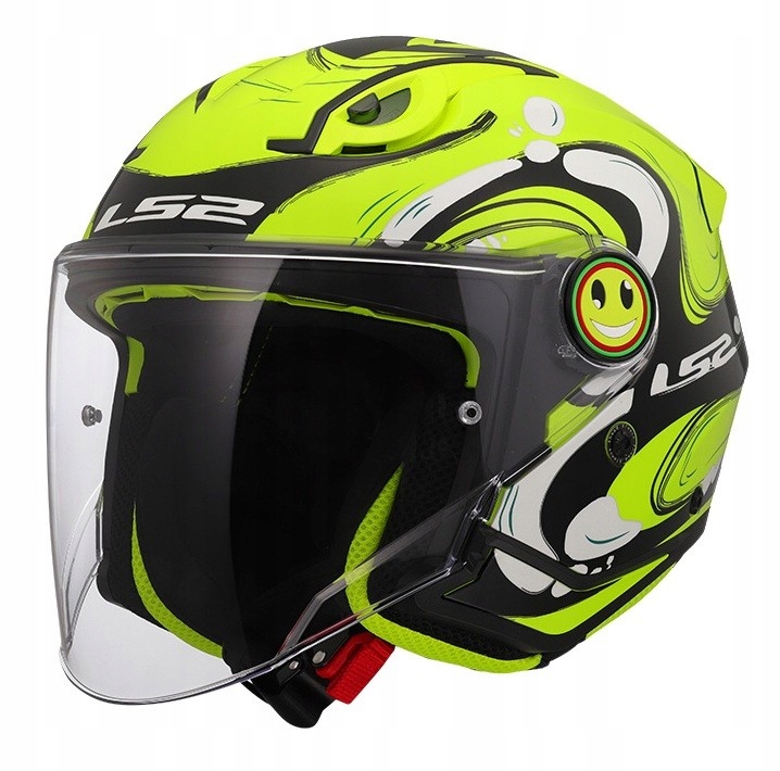 LS2 OF622 Funny II Glup H-vis Yellow detská otvorená prilba junior fluo L