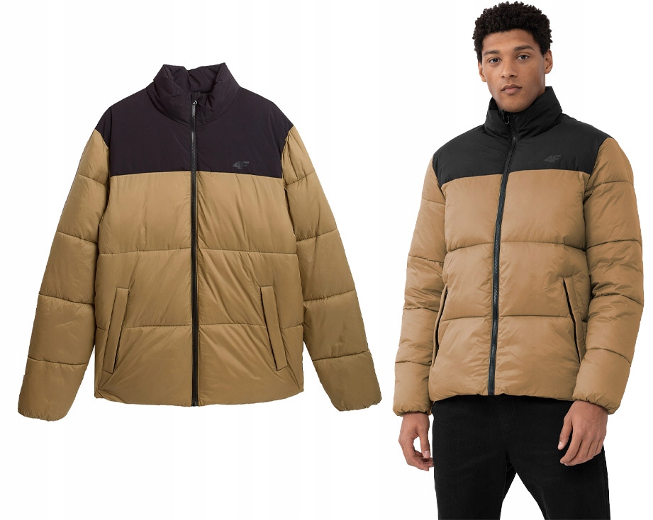 Podzimní prošívaná péřová bunda 4F se stojáčkem se stojáčkem