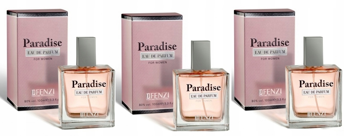 JFenzi Paradise 3x100 ml eau dodá parfém 3 kusy Dárek