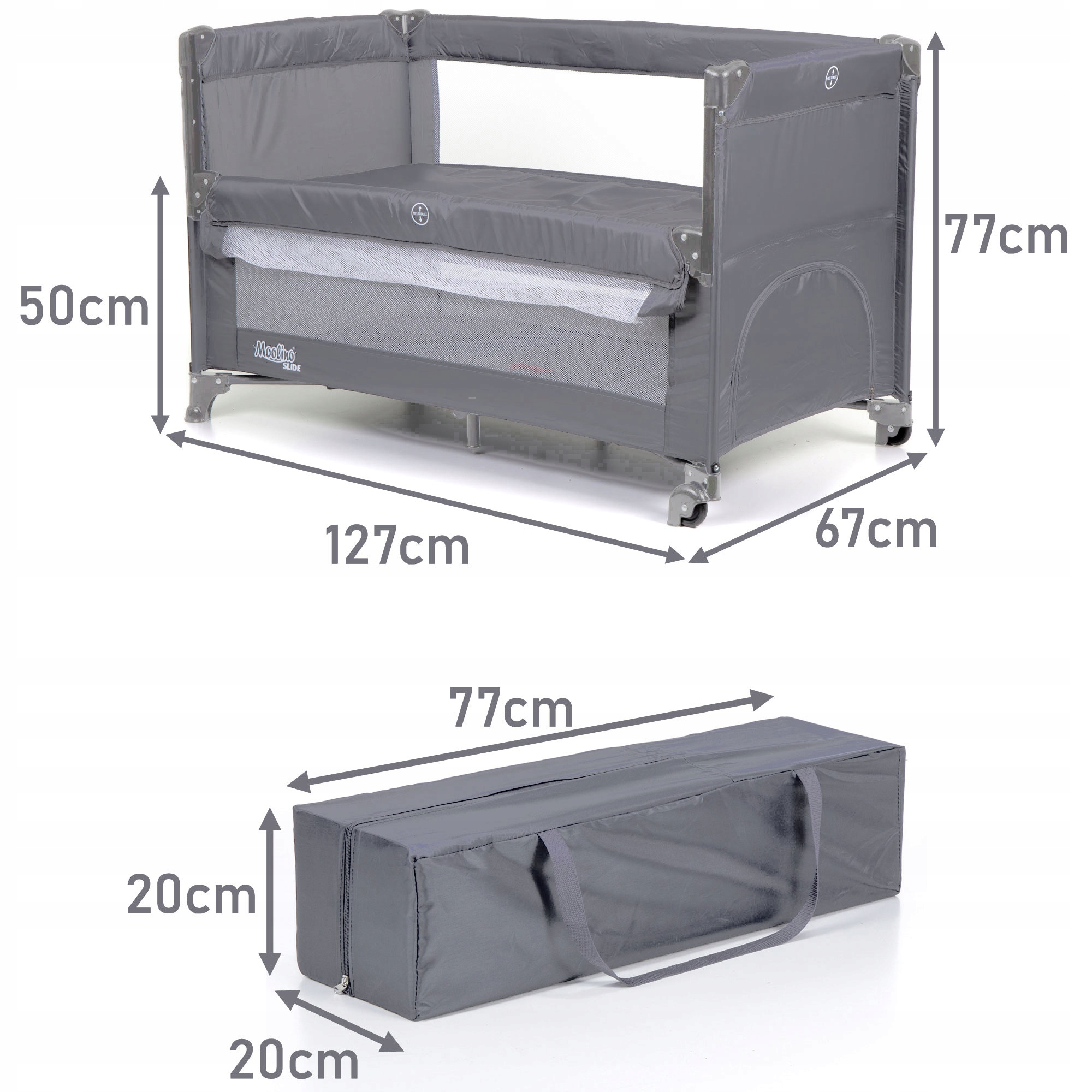 ŁÓŻECZKO TURYSTYCZNE DOSTAWNE DWUPOZIOMOWE MOOLINO Marka Moolino