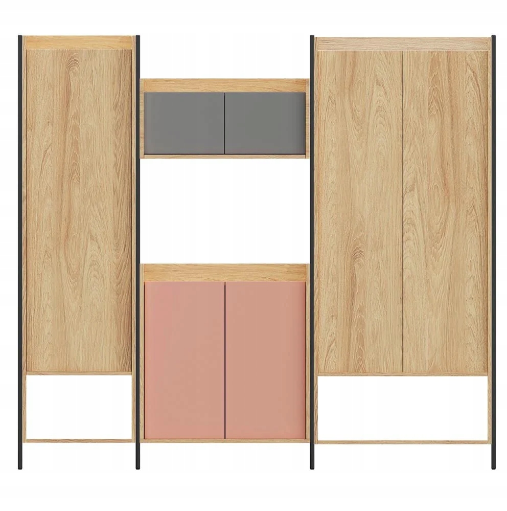 MOBIUS RÓŻOWA SZAFA 2D Meble Modułowe do Pokoju Wysokość mebla 179 cm