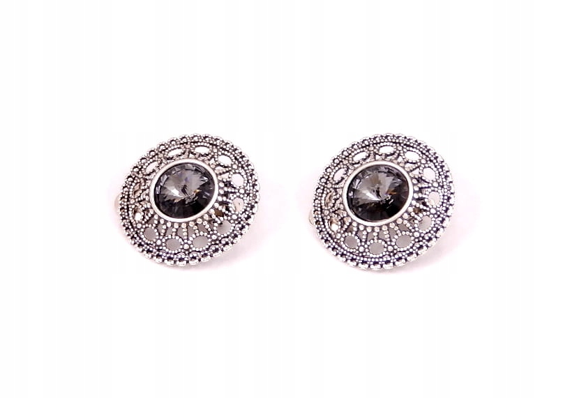 Klipy s šedým krystalem stříbro