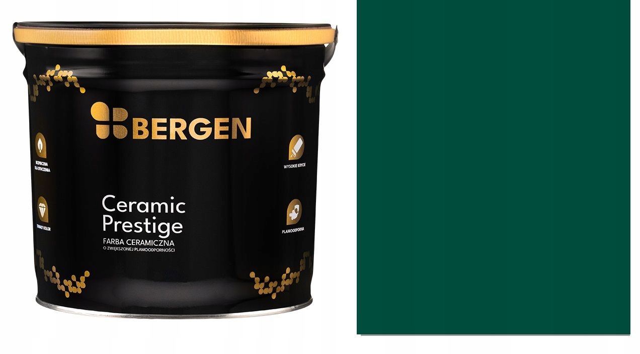 Bergen Farba do ścian Ceramiczna Butelkowa Zieleń 5l