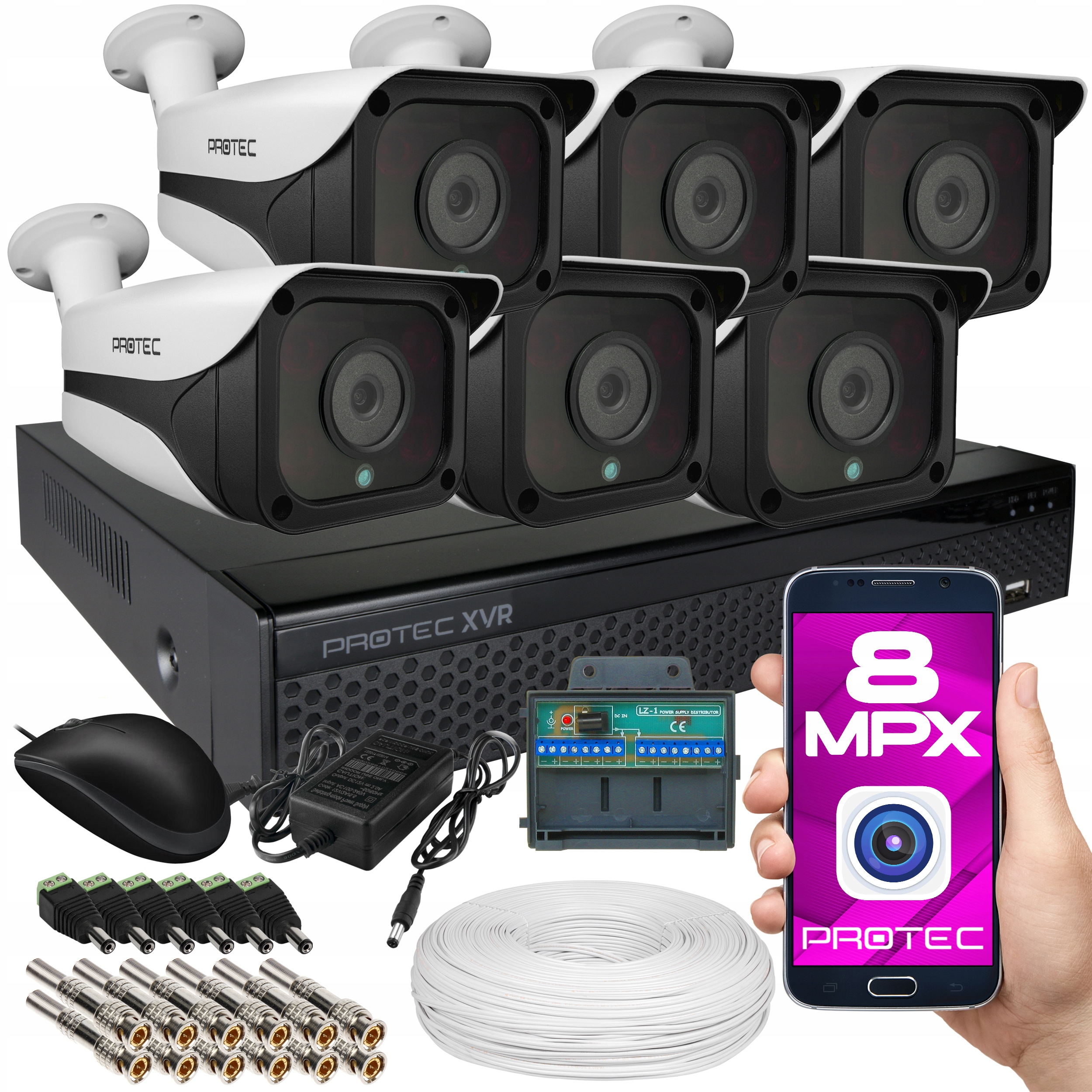 MONITORING 6 KAMER ROZDZIELCZOŚĆ 4K 8MP BEZ HDD