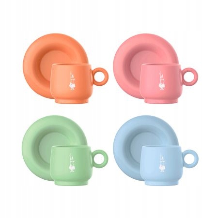Bialetti zestaw 4 filiżanek 60ml ze spodkami Fruit Vibes
