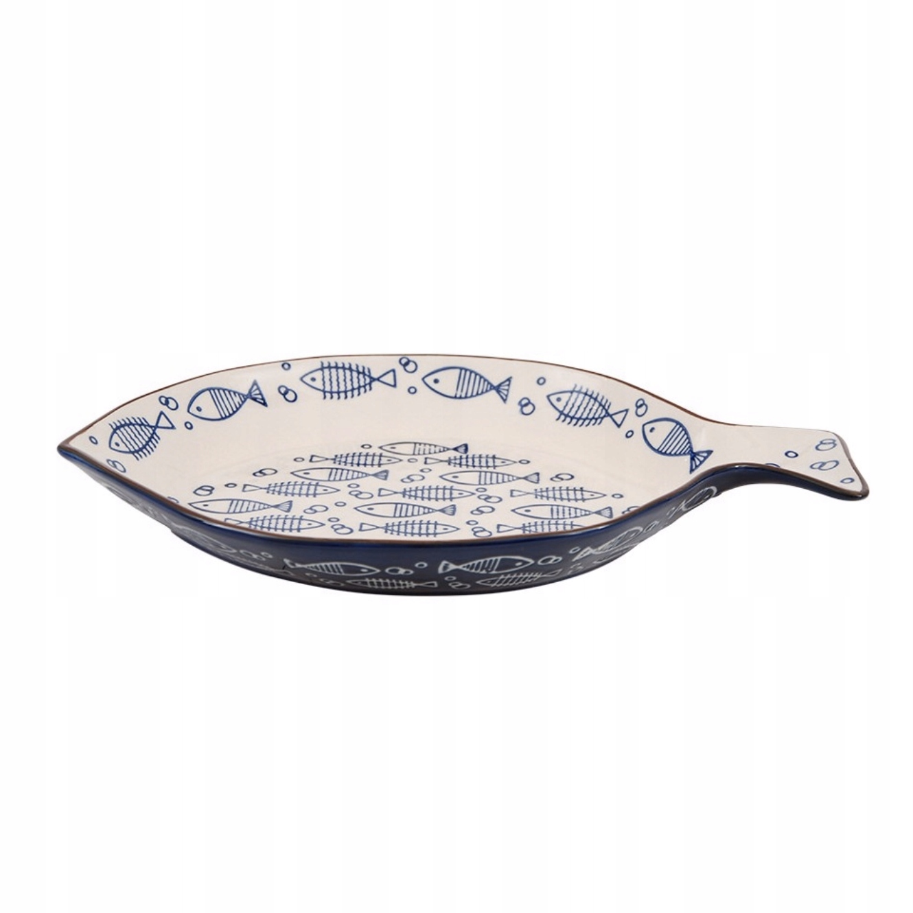 PATERA CERAMICZNA RYBA 33x24x4cm NIEBIESKA