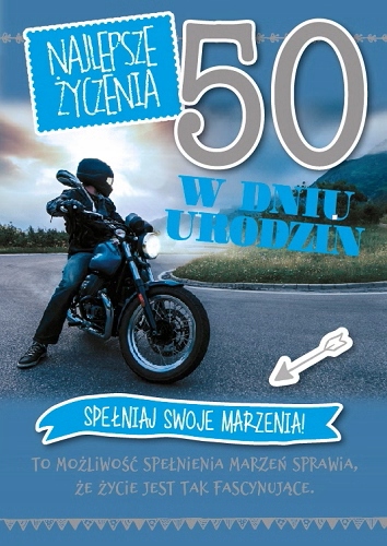 

50-te urodziny mężczyzny motocyklisty kartka GM652