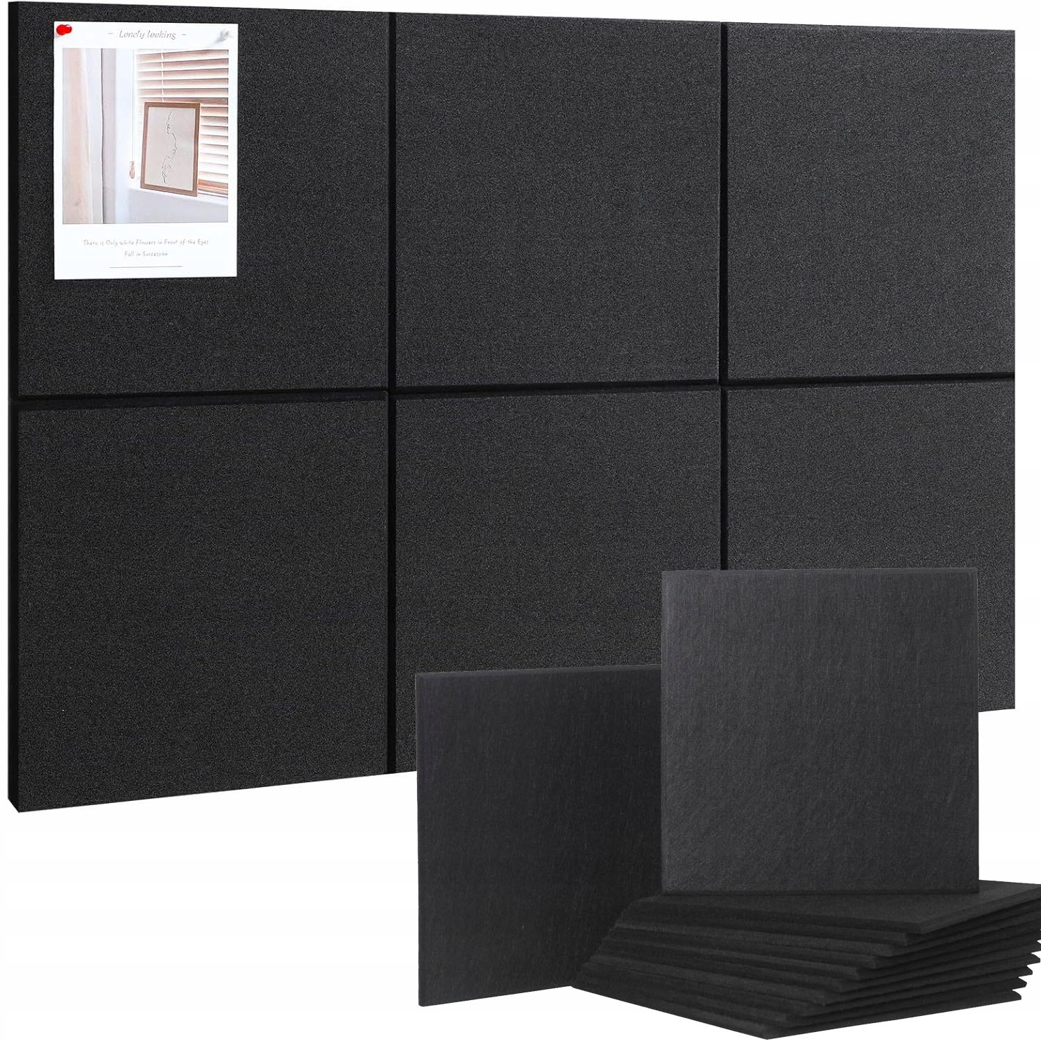 Płytki Akustyczne Memoboard Filcowy Samoprzylepny 8 Szt. 30X 30X 1,2 Cm