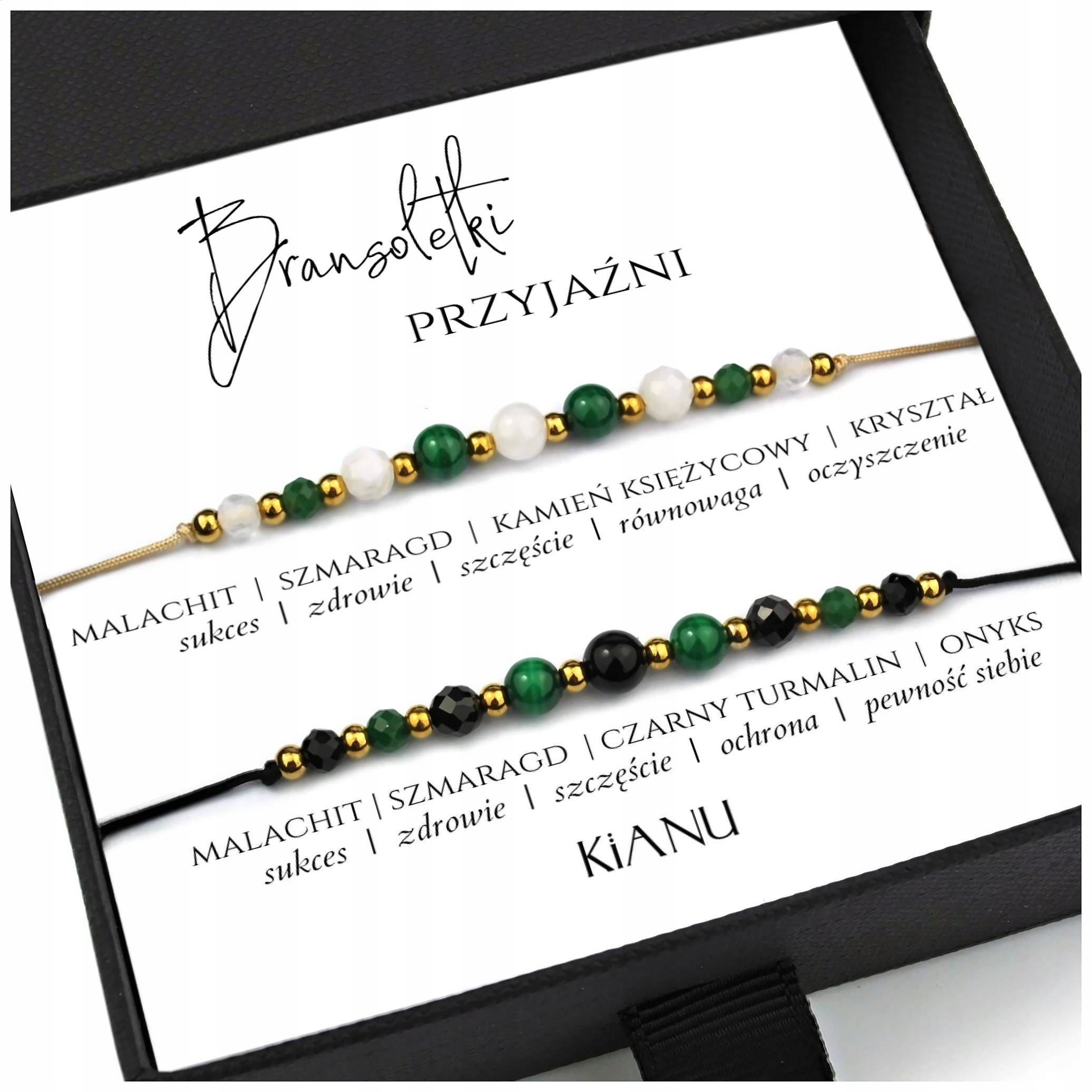 Náramky Přátelství Přírodní kameny Malachit Dárek pro kamarádku