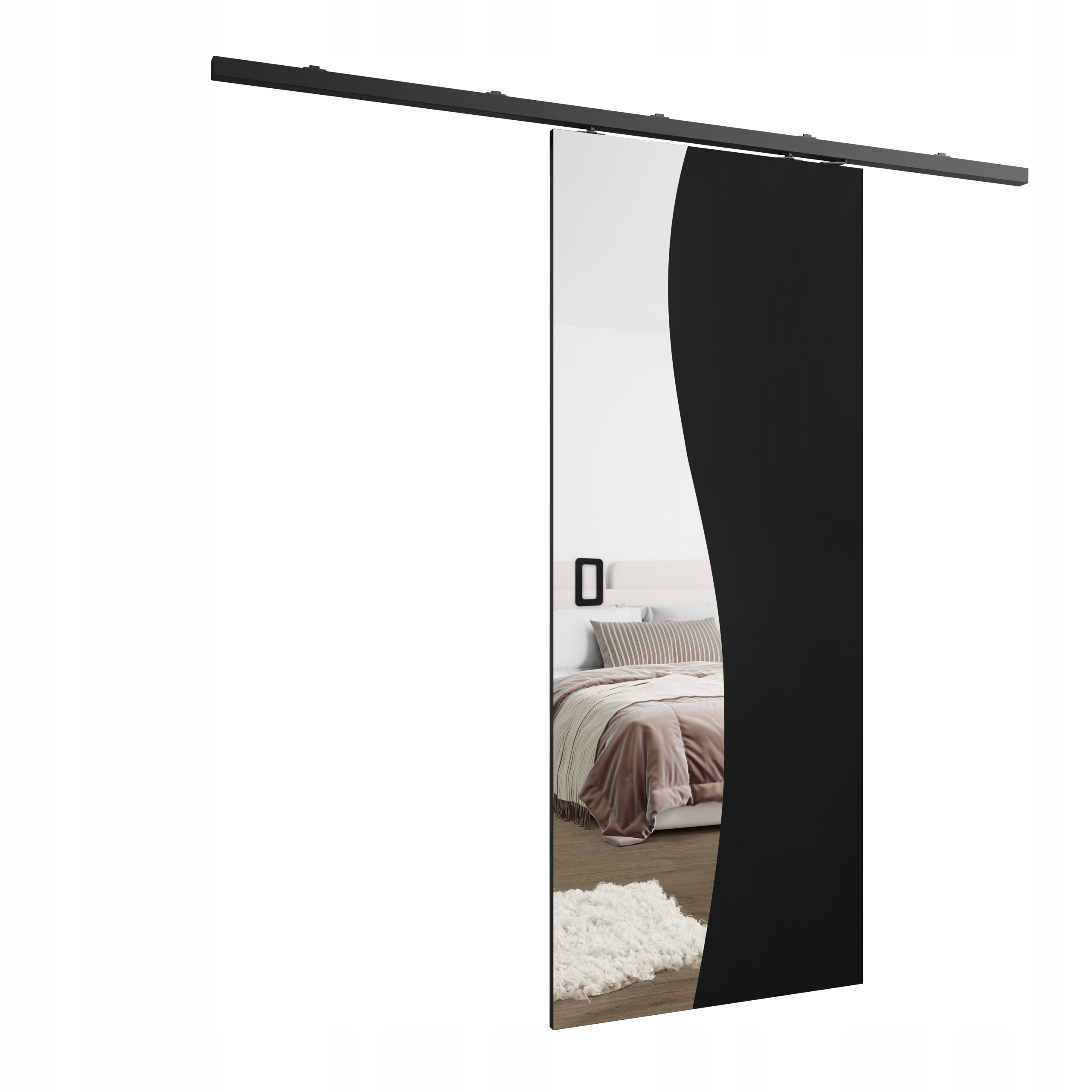 Posuvné nástěnné dveře HS-45 Bajla 100 černé zrcadlo