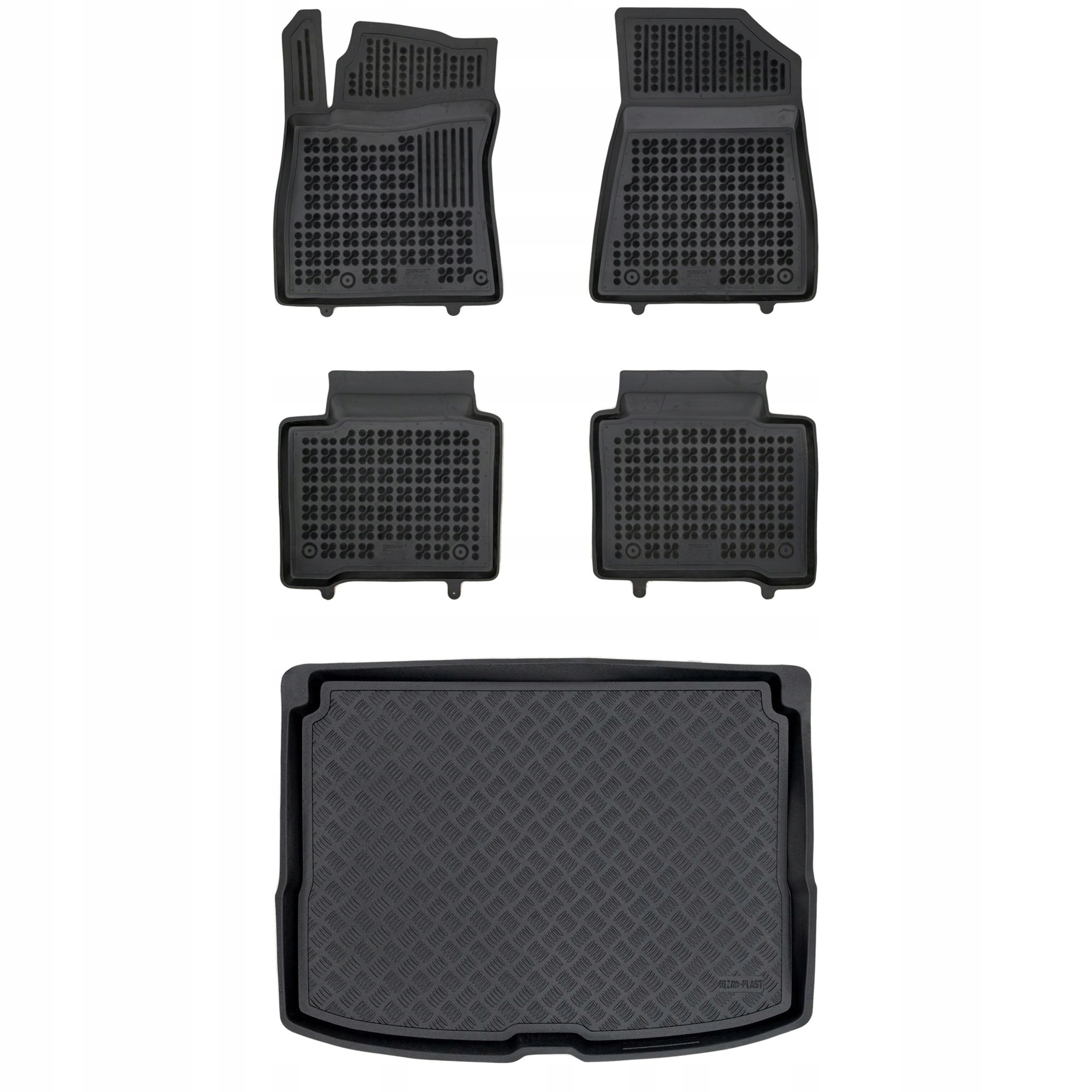 Sada čiernych kobercov plastová rohož pre Kia Niro II od roku 2022