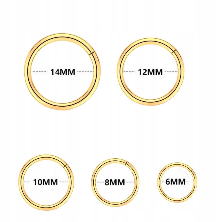 Tytanowy, złoty kolczyk typu Clicker - KÓŁKO - Helix - Tytan - 1.0/7 Kolor dominujący złoty