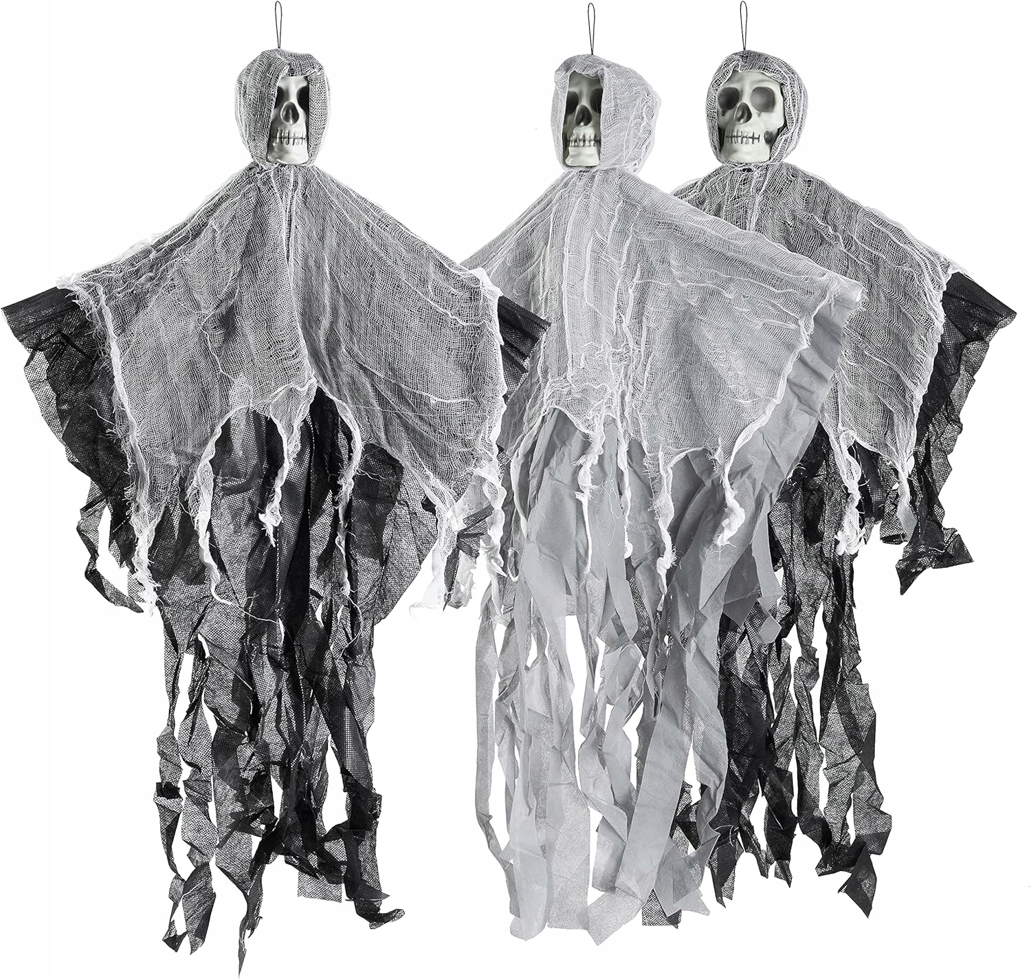 Strašidelné závěsné kostry, 90 cm Závěsní duchové, dekorace na Halloween