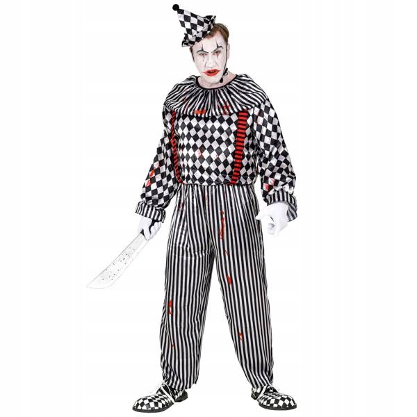 Kostým Klaun Arlekin Halloween XXL