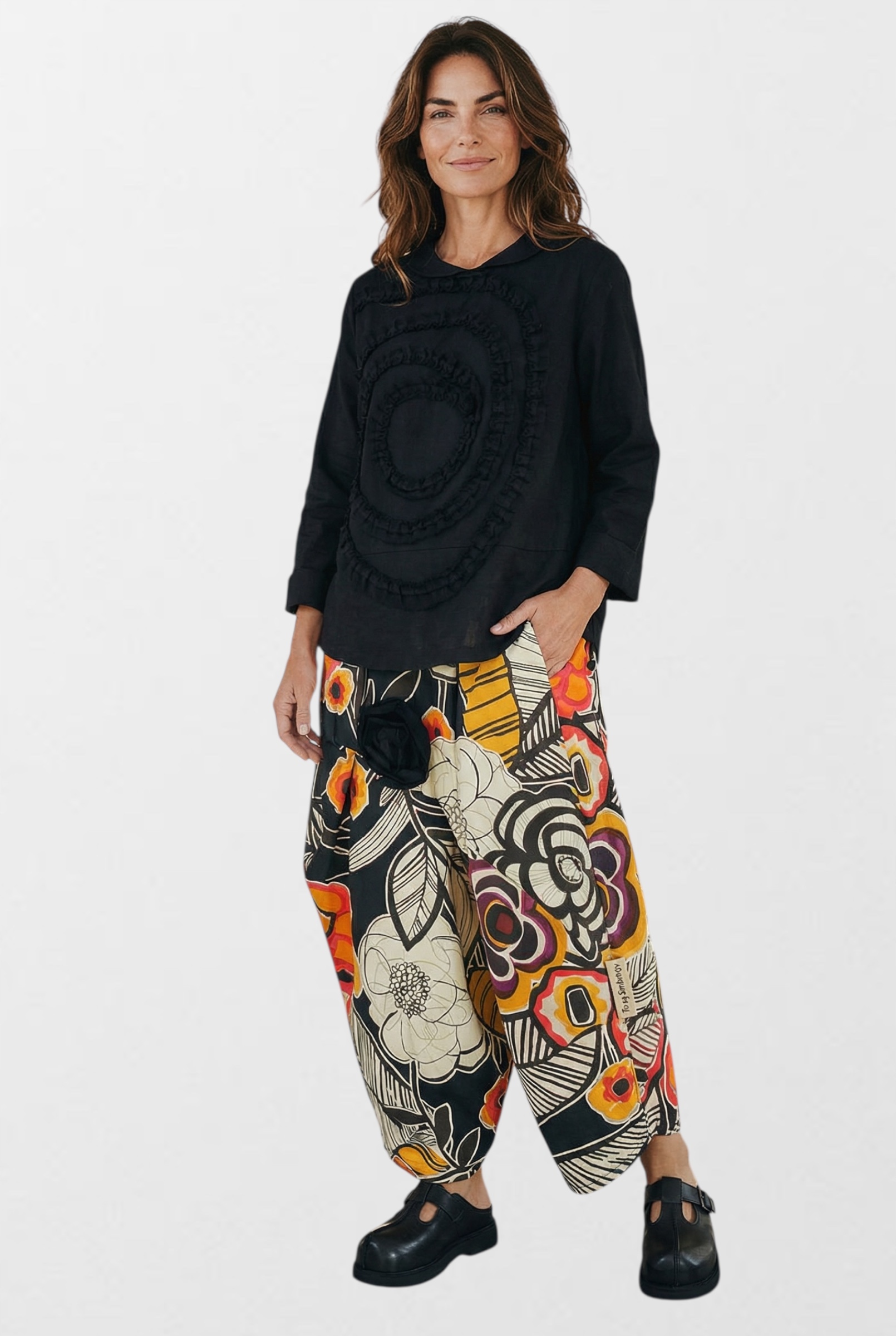 Dámské kalhoty Simbady s květinami, elegantní Wendy Trendy