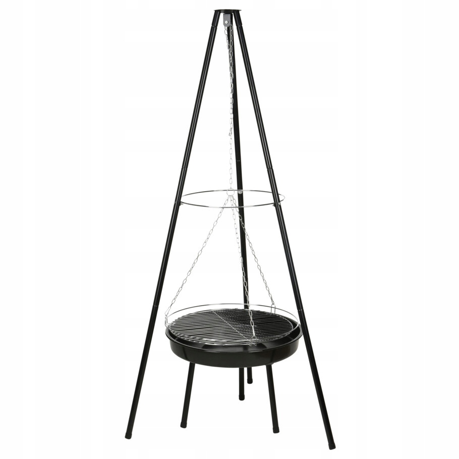 Zahradní Gril Trojnožka Nerezová Ocel Ohniště 52 CM Rošt 48 CM 151 CM