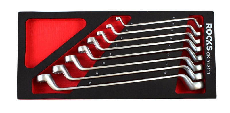 Rooks Sada Ohnutých Očkových Klíčů 7-22 MM, 8 Dílů