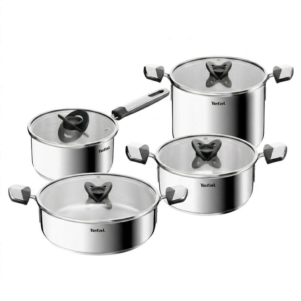 Zestaw garnków stalowych z pokrywką Tefal Emotion+16/20/22/24cm indukcja8el