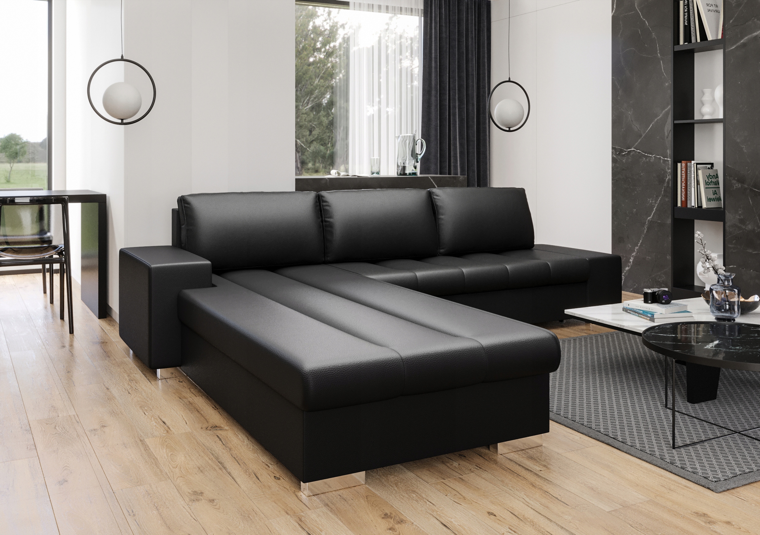 Rohová Sedací Souprava Rozkládací čalouněná pohovka KN02