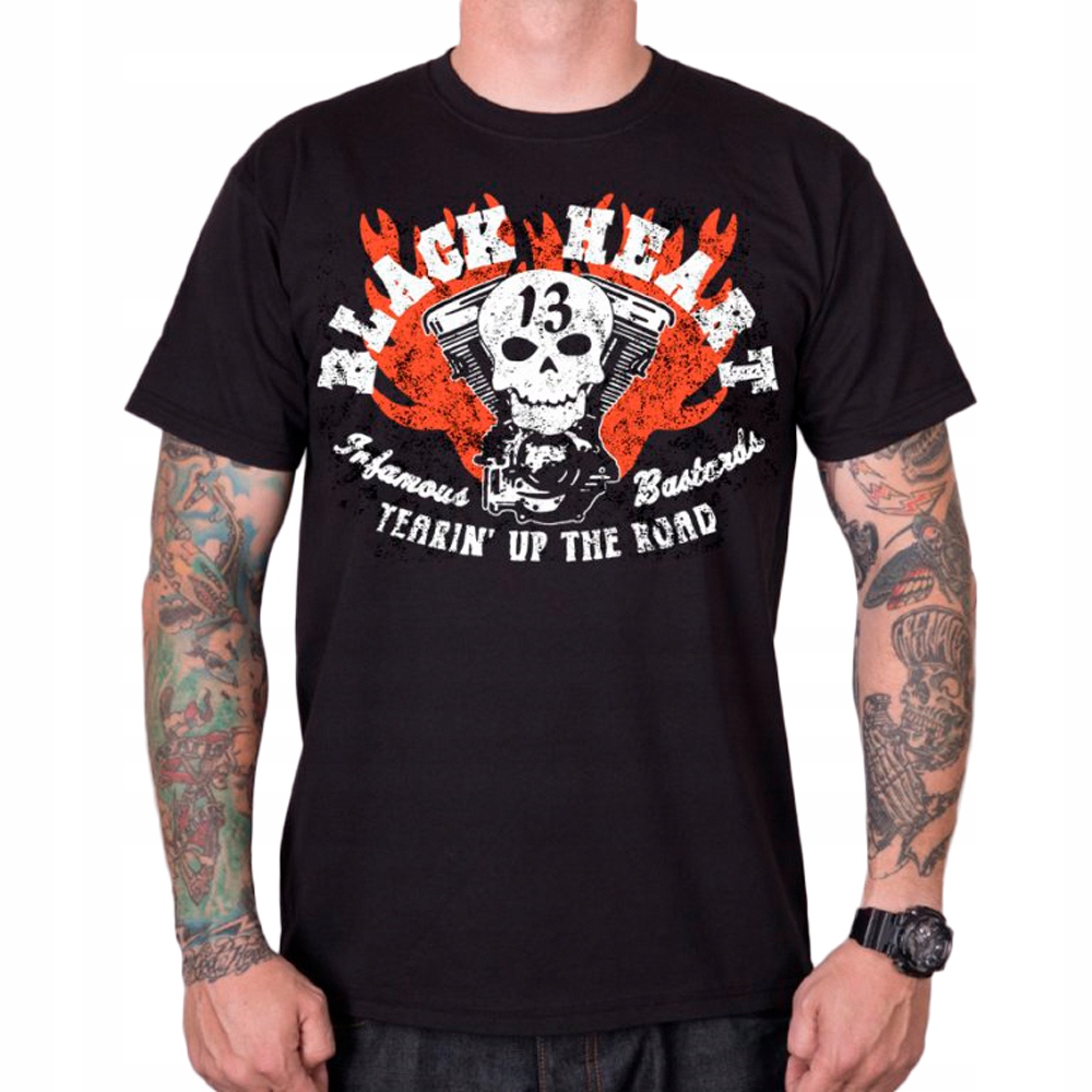 

T-shirt koszulka Black Heart Flathead Skull 3XL