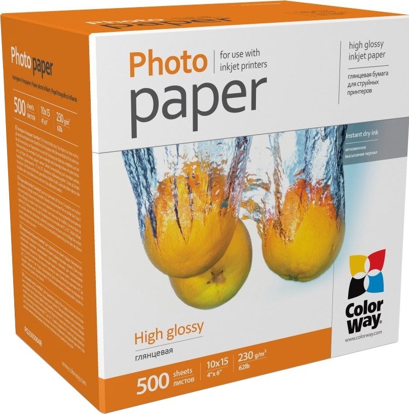 Colorway fotopapír lesklý 230g/m2/ 10x15/ 500 listů