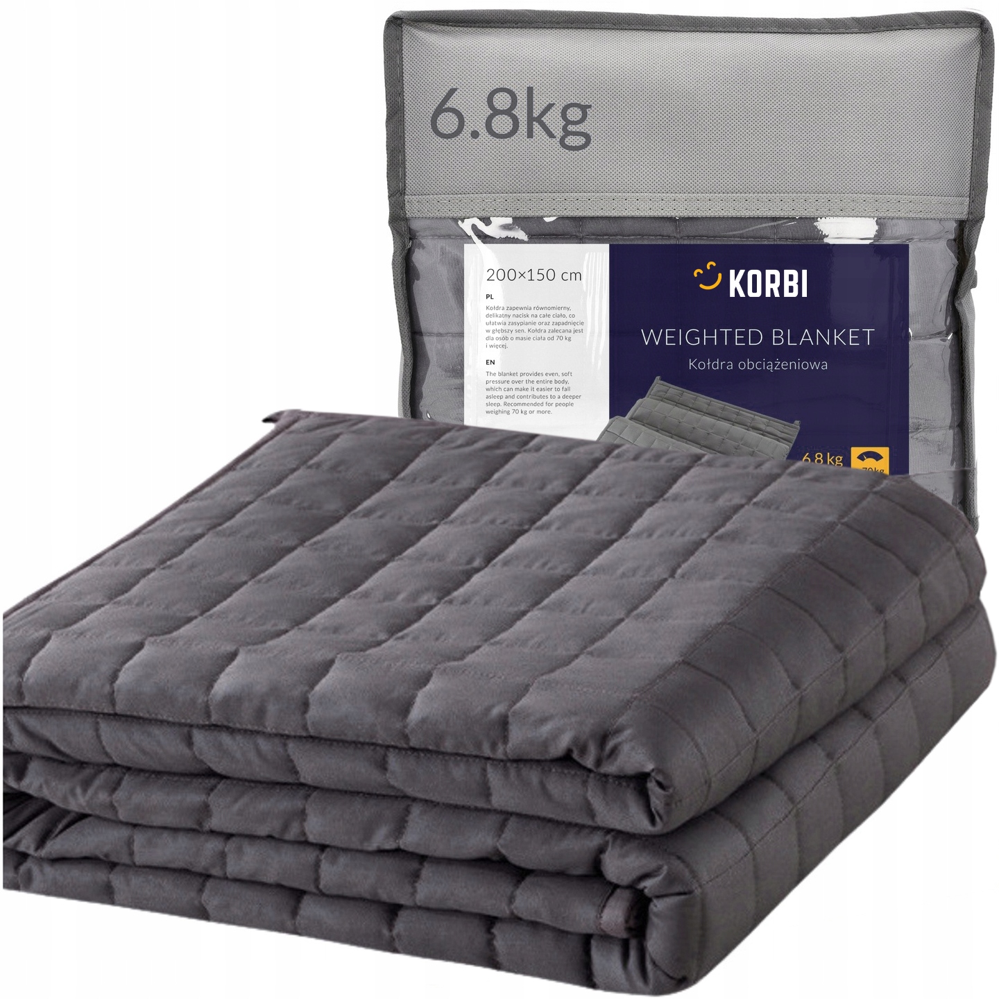 Kołdra Obciążeniowa Koc Sensoryczny Antystresowy Torba 150x200 cm 6,8 kg