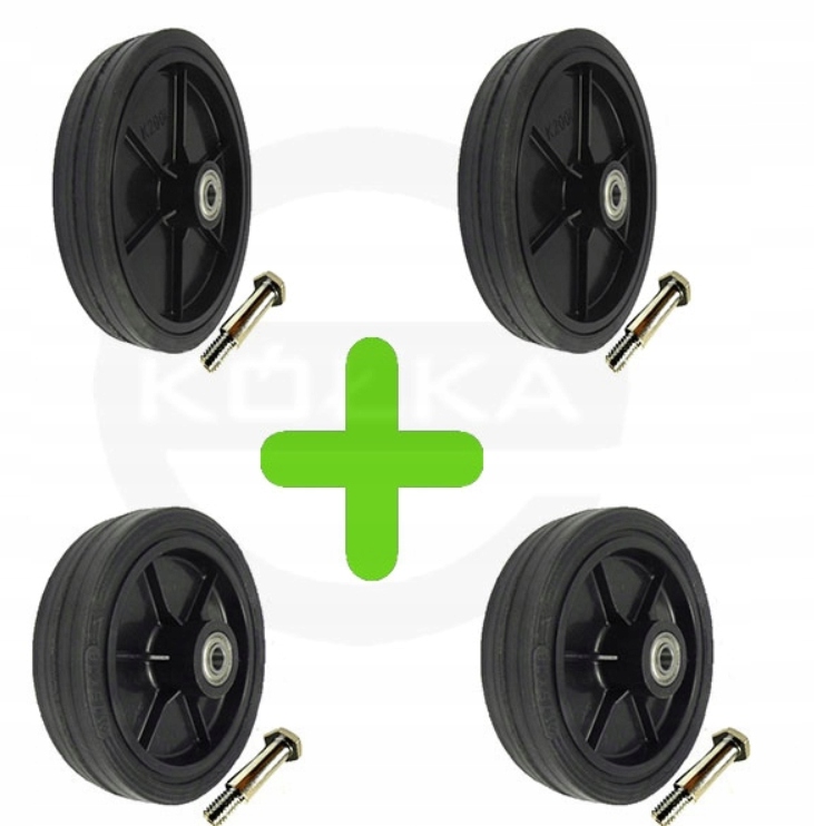 4 x kolečko pro sekačku o průměru 175 mm s šroubovým ložiskem