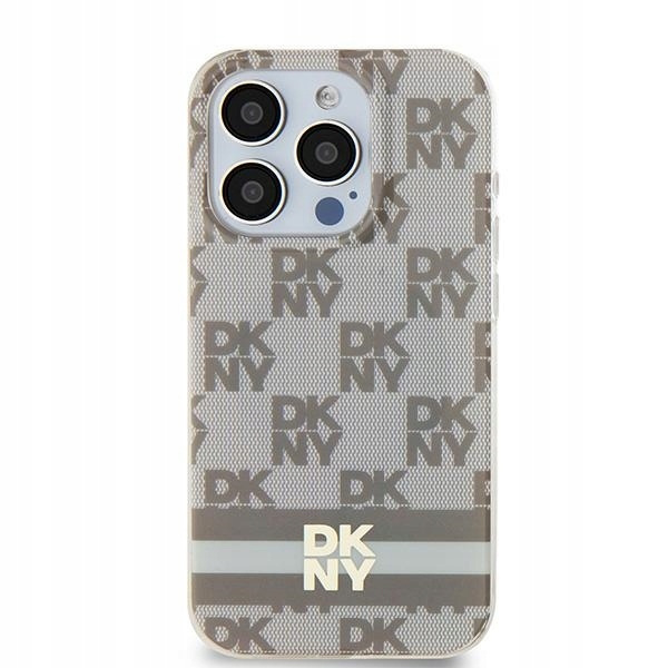 Etui Dkny IML Checkered Mono Pattern Printed Stripes MagSafe na iPhone 15