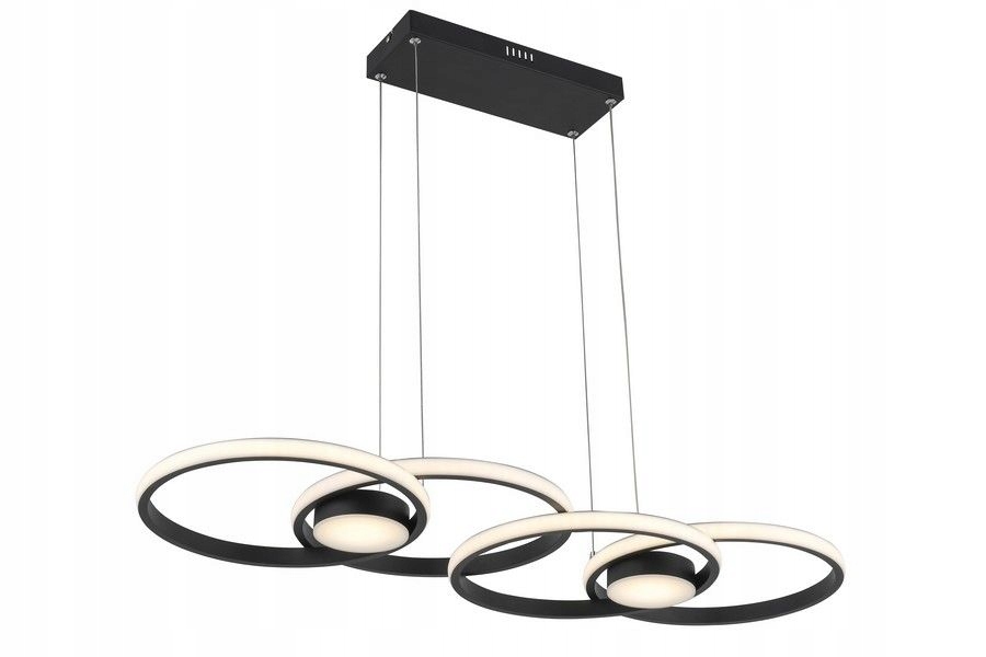 Černá moderní Led lampa 4 kruhy do obývacího pokoje Audia 48W
