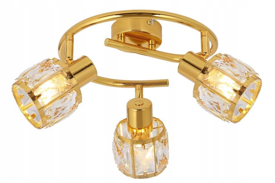 Křišťálový stropní svítidlo glamour Crownie kulatý 25/25 cm 3 reflektory ložnice