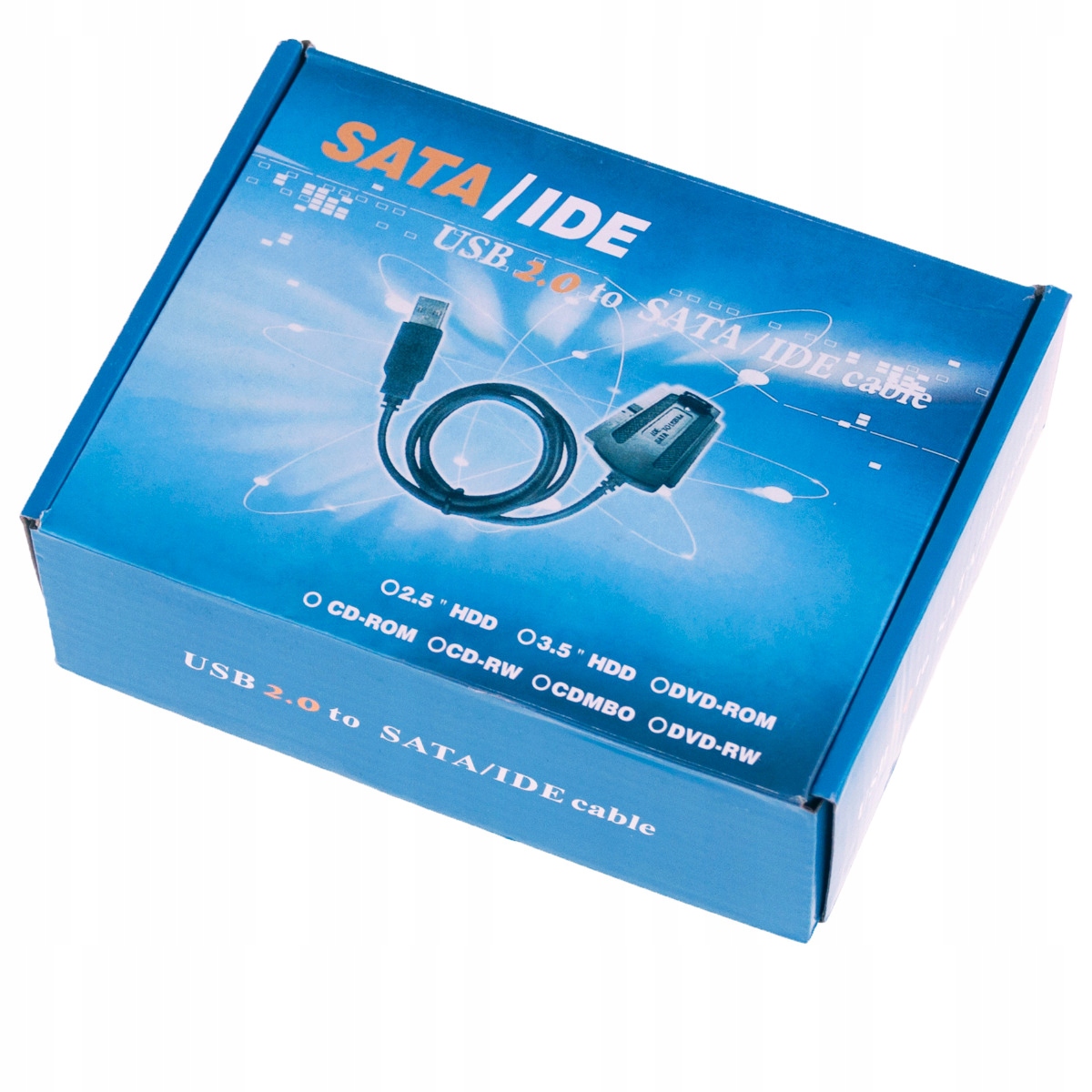 ADAPTER USB IDE 3,5 2,5 SATA ATA ZASILACZ MOLEX DO DYSKÓW ZGRYWANIE DANYCH Stan opakowania oryginalne