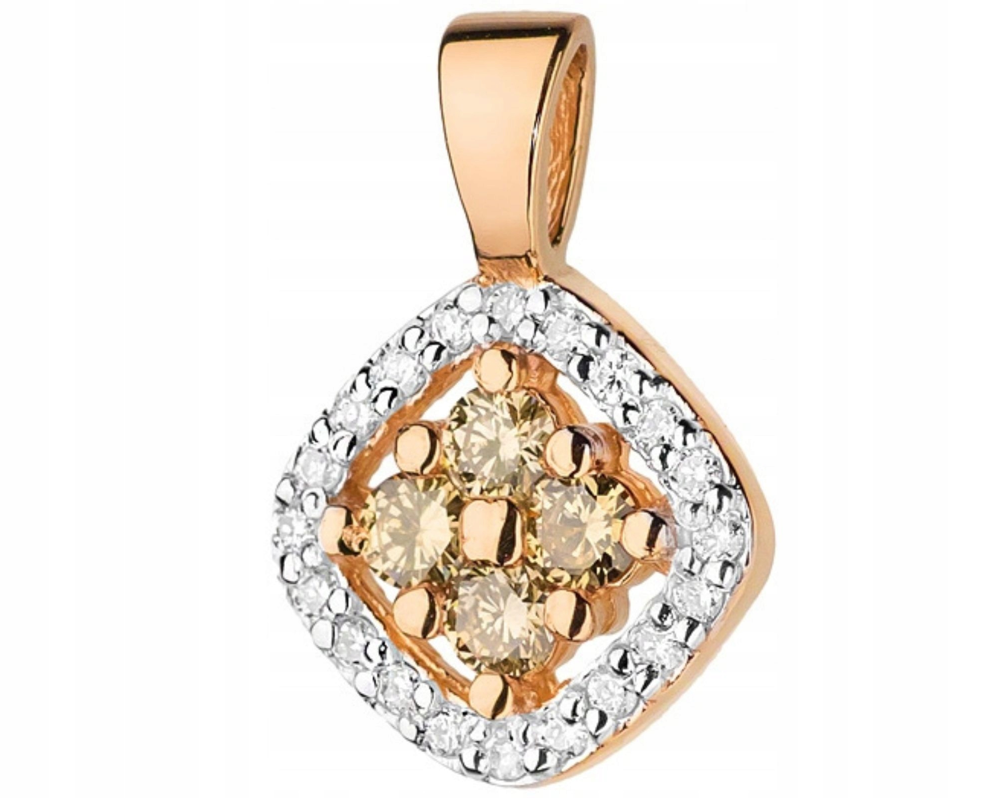 Přívěsek z růžového zlata s hnědými brilianty