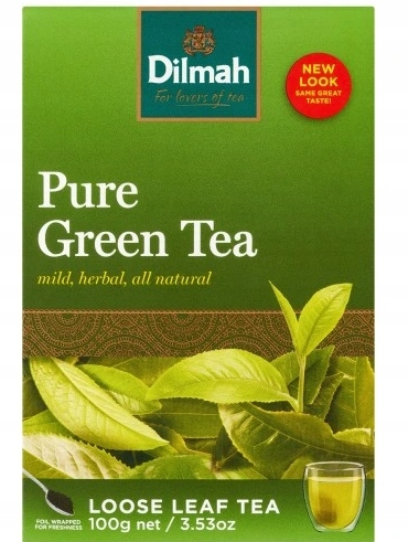8 Sztuk Dilmah Herbata Zielona Pure Green Liściasta 100G