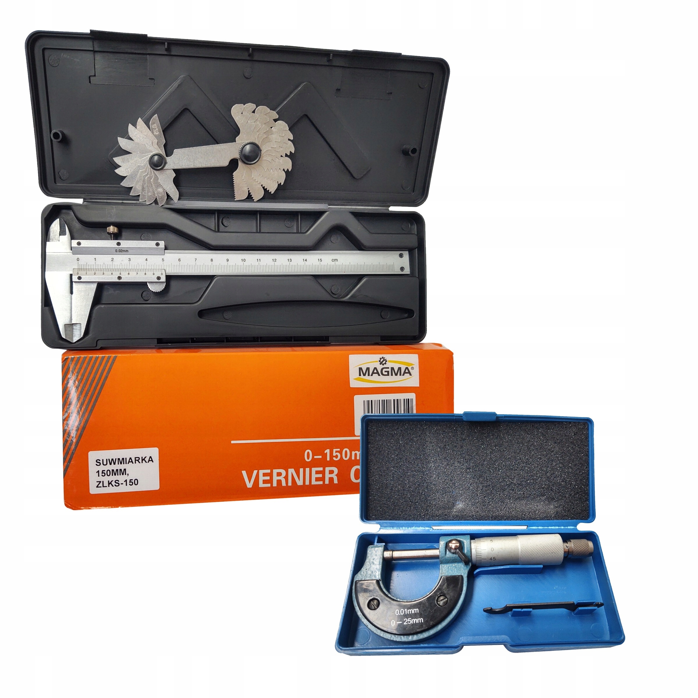 Zestaw Suwmiarka 150 Grzebień do gwintów Mikrometr
