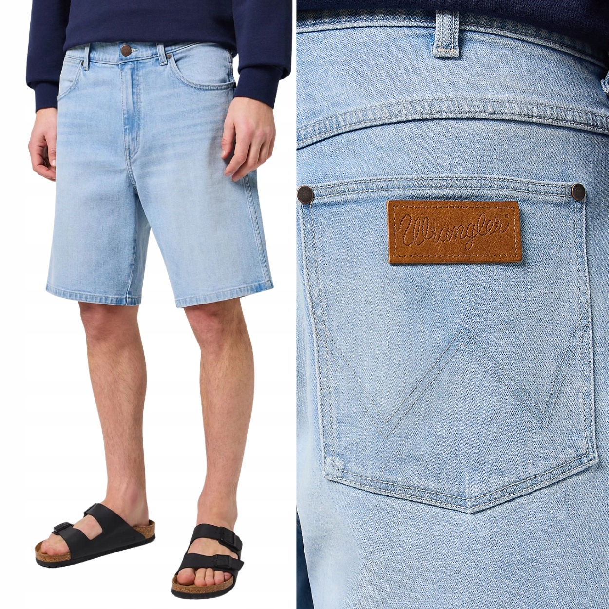 Wrangler Frontier Short volné světlé krátké kraťasy džínové šortky W29